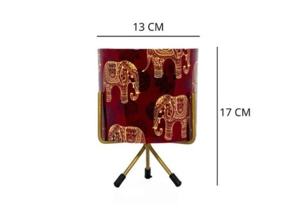 GREYFOX 10 inch Metal Planter Pot or Home & Garden ( Elephant Design) Decor With just Wipe of a Clean Dry or Wet Cloth, It Gets Cleaned, Shiny and Even Neweration - Free Size, Red, Metal, Elephant Desgin, Pack of1